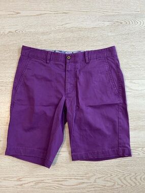 Tommy Bahama Purple Flat Front Cotton Shorts